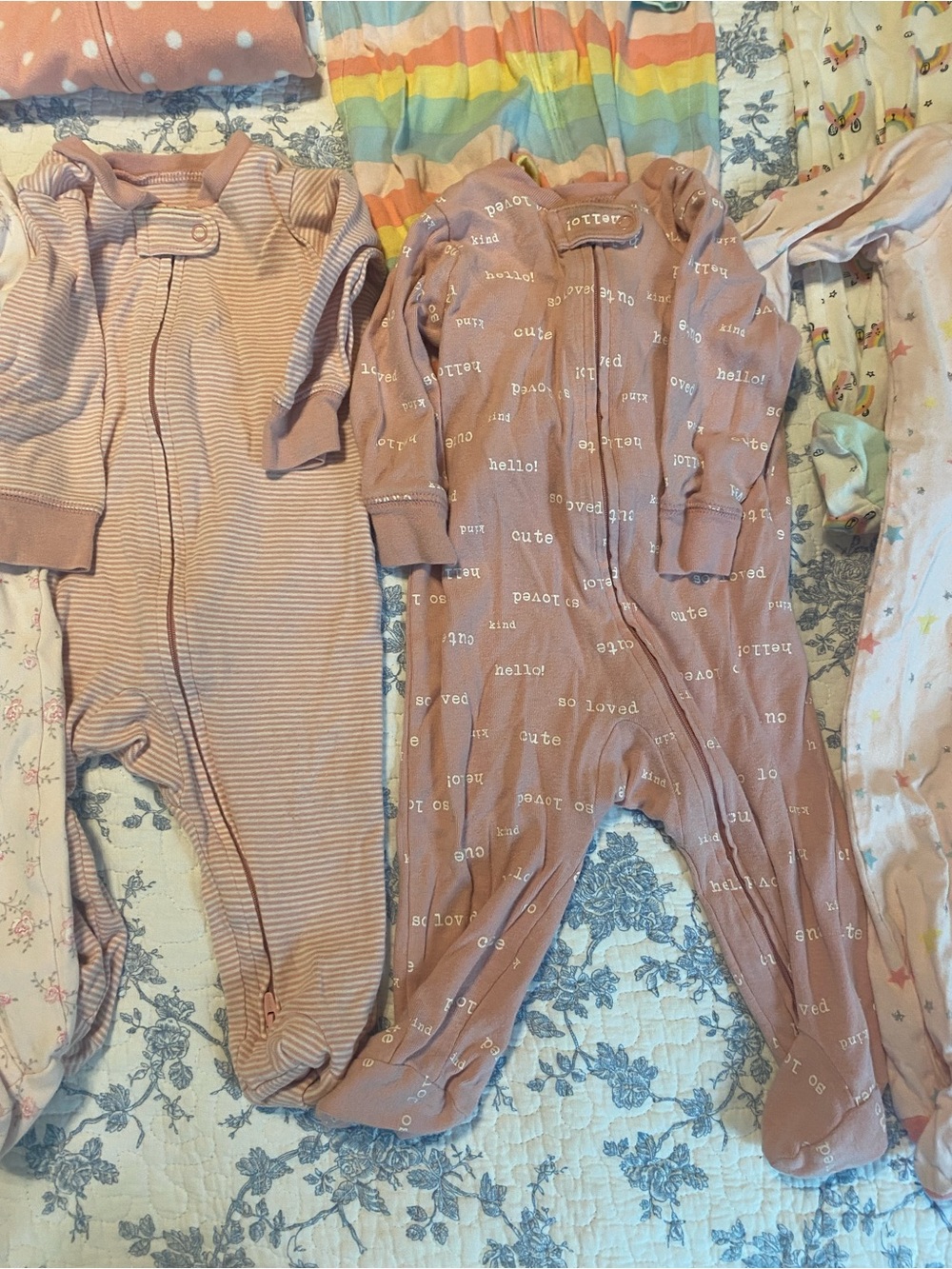 Baby Girl Pajama Bundle Size 6-9 Months Carter’s, Gerber - Picture 2 of 11